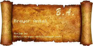 Breyer Antal névjegykártya